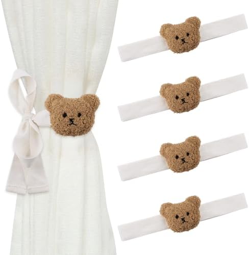 Cute Cartoon Animal Curtain Tiebacks 4Pcs Drape Rope Holdbacks by UFURMATE