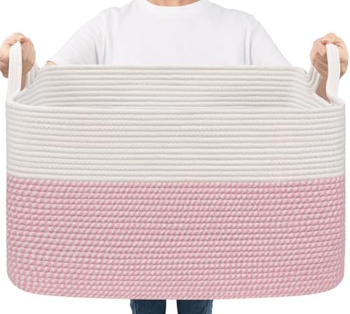 Goodpick Large Woven Rope Blanket Basket by Goodpick
