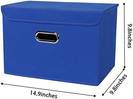 Linen Fabric Foldable Collapsible Storage Cube Bin Organizer Basket Fabric - Image 2