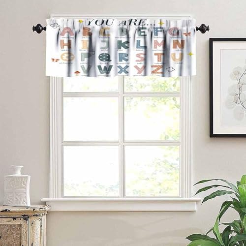 Alphabet Valances Curtain Education Inspirational Quotes Pattern Window - Image 5