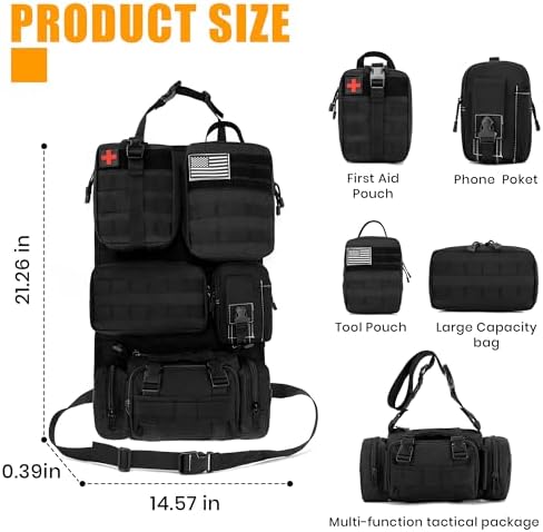 6 Pack Tactical MOLLE Car Seat Back Organizer - Image 2