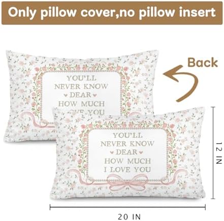 Pink Bow Floral Girl Nursery 12x20 Pillow Cover - Image 3