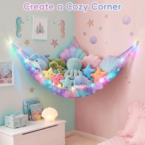 Stuffed Animals Hammock with Remote Control Toy Net Room Decor Storage - Image 2
