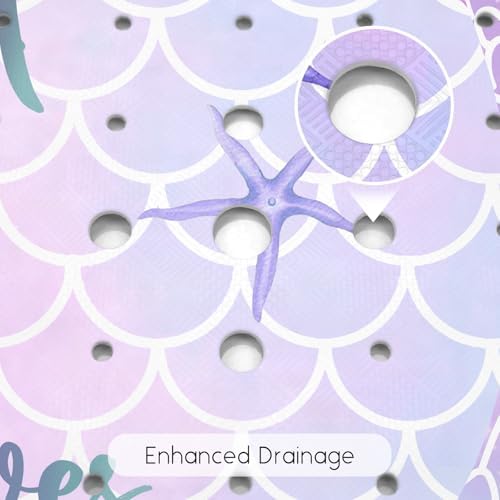 Bathtub Mat Non Slip, Mermaid Square Bath tub Mat Shower Floor Mat - Image 4