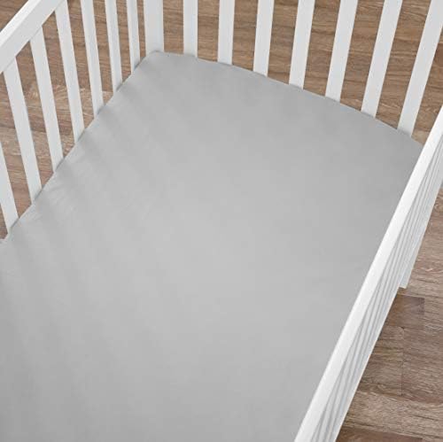 American Baby Company Cotton Fitted Crib Sheet 52x28", Ash Gray - Image 4