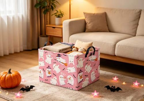 Halloween Basket Cute Baskets for Kids Pumpkin Basket Rectangular Storage Bin - Image 6