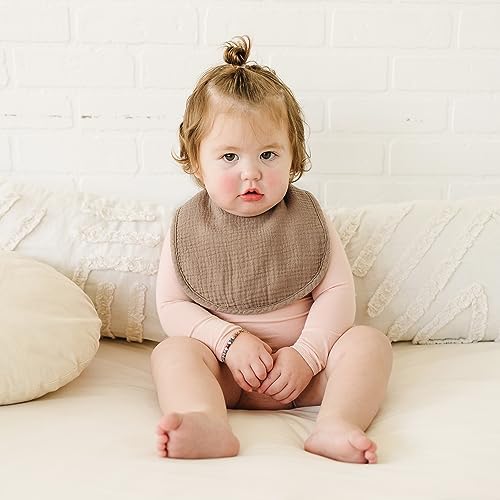 Konssy 8-Pack Muslin Baby Bibs, Adjustable Fit - Image 4