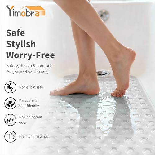 Yimobra Non Slip Bath Mat for Tub 40x16, 2 Pack Long Bath Tub Mat - Image 5