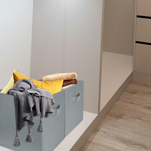 2 Pcs Storage Cubes, 10.5 Inch Collapsible Storage Bins, Fabric Foldable Bins - Image 5