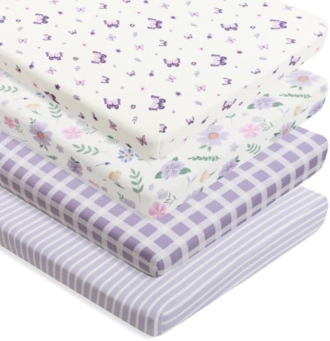 4 Pack Butterfly Baby Crib Sheets by FIGEPO