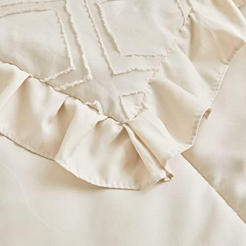 Tufted Ruffle Crib Bedding Set 3 Pieces Baby Boho Quilted Comforter - Image 4