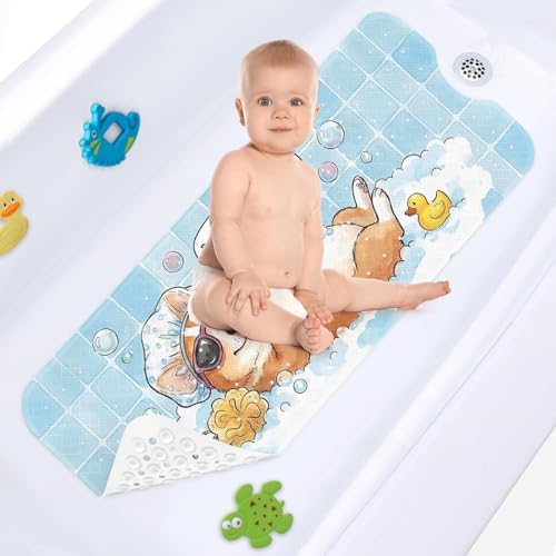 Bathtub Shower Mat 40X16 Inch, for Toddler, Dog Funny - Image 3