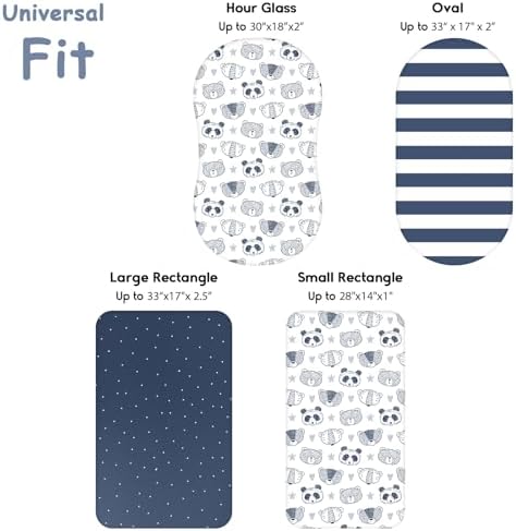 Yoofoss 3-Pack Bassinet Sheets for Boys Universal Fit - Image 3