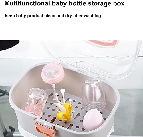 Baby Bottle Drying Rack Storage, Large Nursing Bottle Storage Box Organizer - Image 4
