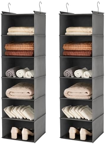 MAX Houser 6 Tier Shelf Hanging Closet Organizer, 2 Pack by MAXHouser