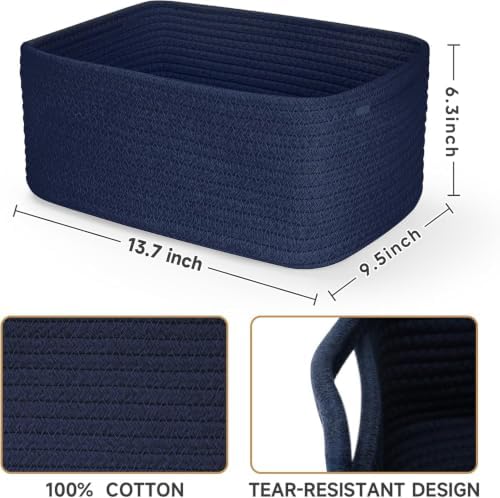 3 Pack Storage Baskets for Organizing, 13.7×9.5×6.3" - Image 2