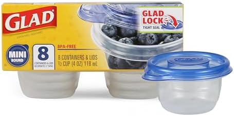 Glad GladWare Mini Round Food Storage Containers, 4 Oz by GladTrashFoodStorage
