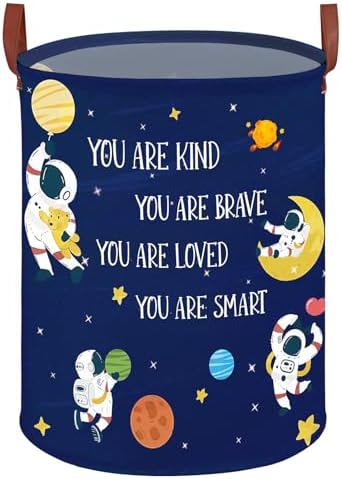 Space Decor for Boys Room Basket -Astronaut Decor Baby Hamper, Planets Stars by XHWZOF