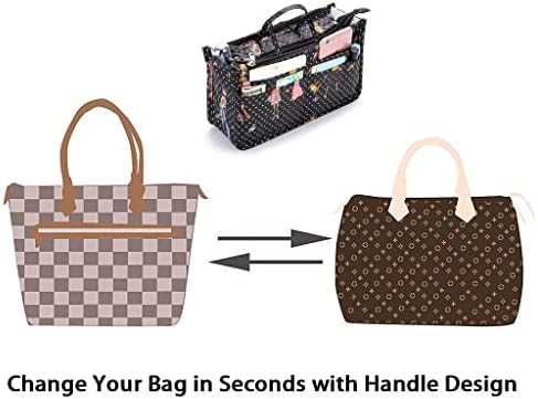 BTSKY Printing Handbag Organizers Inside Purse Insert-High Capacity 13 Pockets - Image 3