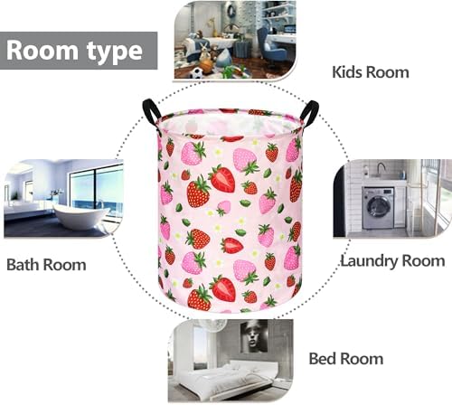 Round Laundry Basket Storage Bins Nursery Hamper Gift Baskets - Image 7