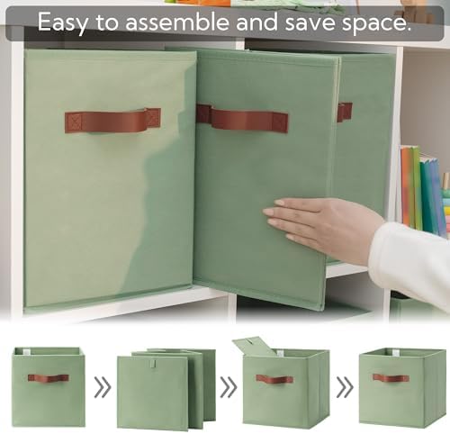 GRANNY SAYS 13 Inch Storage Cube Organizers, Sage Green - Image 6