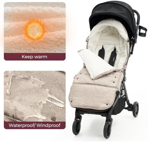 Momcozy Universal Stroller Footmuff, Plush Weatherproof Bunting Bag - Image 5