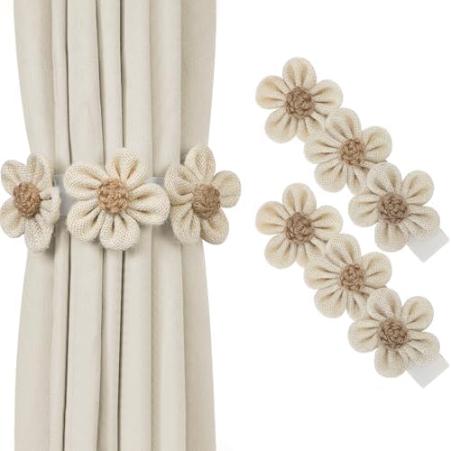 KLOGTSIND Flower Curtain Tiebacks, Decorative Curtain Holdbacks No Drill by KLOGTSINDDirect