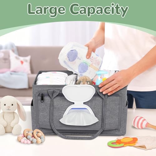 Volnamal Diaper Caddy with Wipe Dispenser One-Handed Access - Image 2