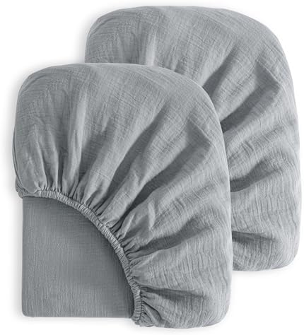 NTBAY Crib Muslin Fitted Sheets, 2 Pack, 28 x 52 by NTBAY