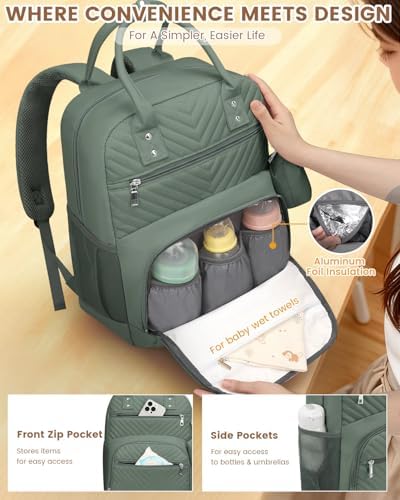 Pritent Diaper Bag Backpack, Baby Bag Backpack Baby Essentials - Image 4