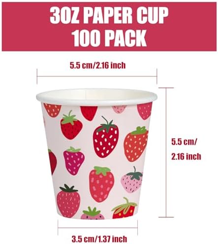 WRAPAHOLIC 3oz Strawberry Bathroom Cups - Image 2