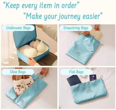8 Set Packing Cubes for Travel Suitcase Organizer Bags Luggage Packing Cubes - Image 3