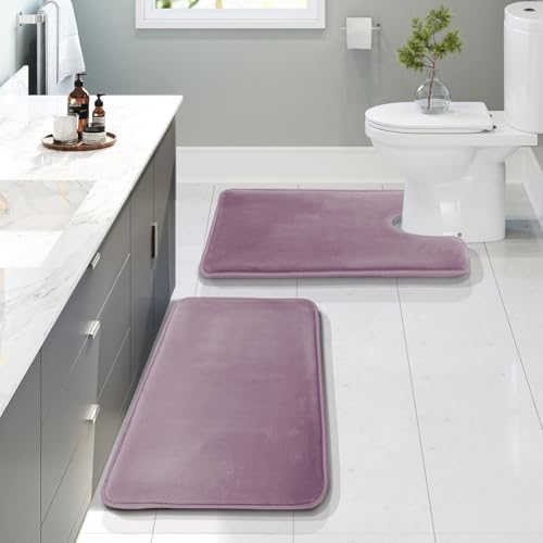 Clara Clark Bathroom Rugs, Velvet Memory Foam Bath Mat, Non-Slip Bath Rugs by ClaraClark
