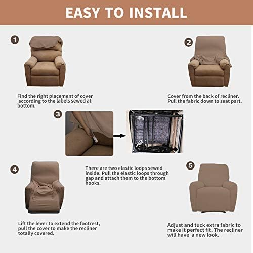 Easy-Going 100% Waterproof Recliner Chair Cover，1-Piece Recliner Slipcover - Image 5