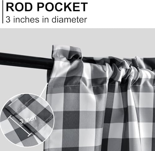 Hiasan Plaid Curtains Valances, 52W x 18L, 1 Panel - Image 4