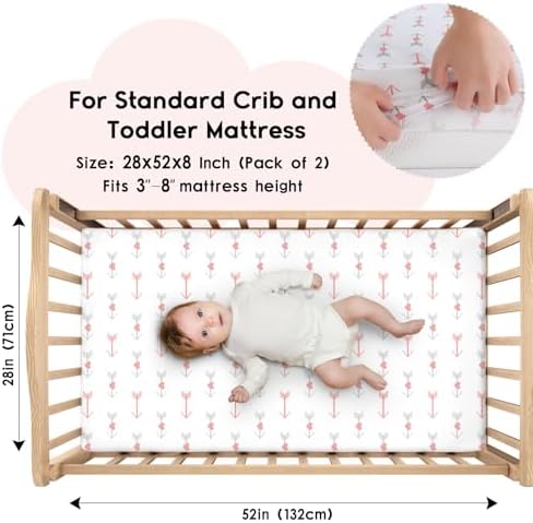 Yoofoss 2-Pack Baby Crib Sheets - Image 2