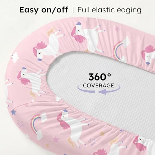 Baby Bassinet Sheets, 3 Pack Fitted Bassinet Mattress Sheets, Compatible - Image 5