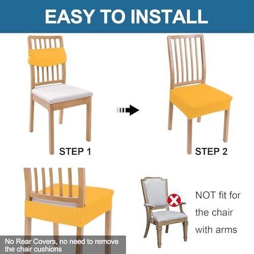 Smiry Waterproof Seat Covers for Dining Room Chairs - Image 5