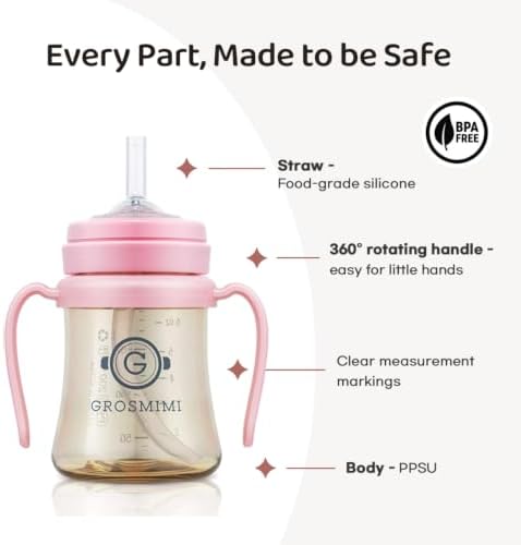 GROSMIMI Baby Straw Cup, Spill-Proof PPSU Sippy Cup - Image 5