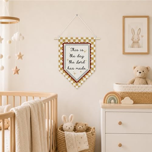 KYTWSFWS Christian Nursery Inspirational Wall Art Pennant Flag, Bible Verse - Image 3