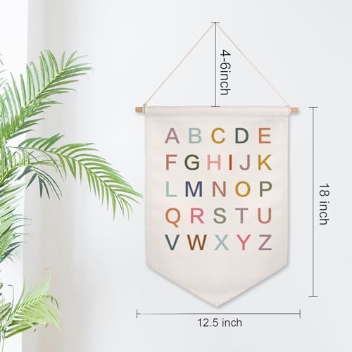 Rainbow Alphabet Banner Wall Hanging, ABC Educational Poster - Image 6