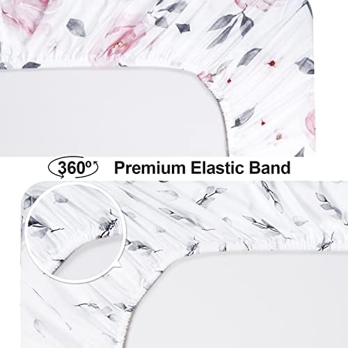 PHF 100% Cotton Bassinet Sheets 2 Pack, Soft Breathable Comfortable Cradle - Image 5