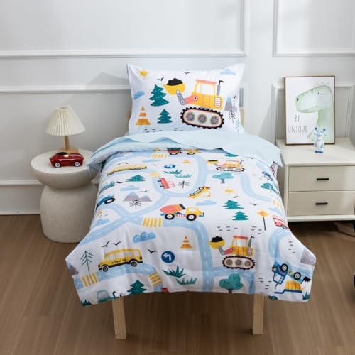 NTBED 4 Pieces Construction Toddler Bedding Set - Image 3