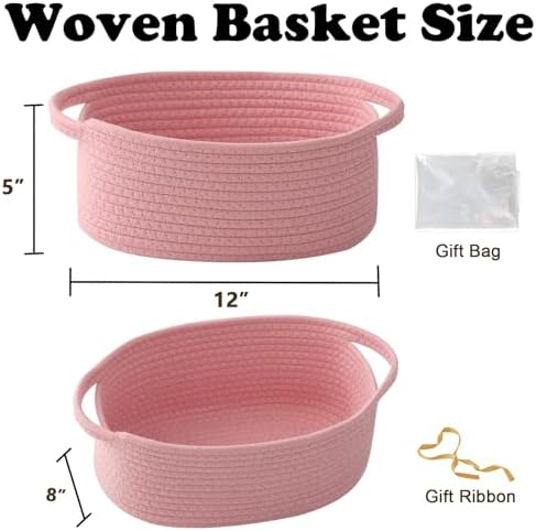 Pink Woven Rope Basket - Image 2