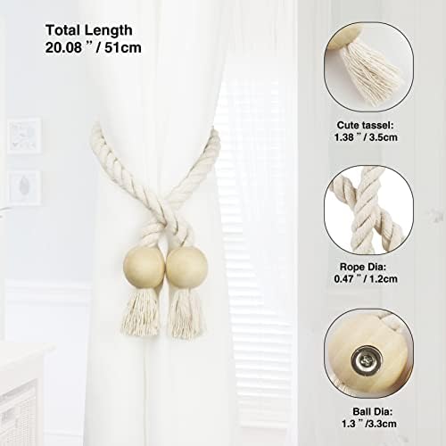 Magnetic Curtain Tiebacks Decorative Tie Back Drapes Holdbacks Nieffeiy - Image 3