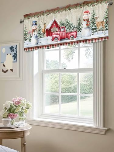 Vandarllin Christmas Farmhouse Kitchen Curtains Valances - Image 5