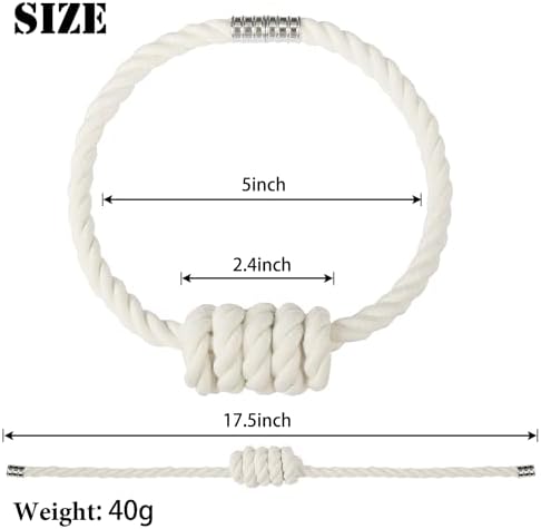 BEL AVENIR Magnetic Cotton Curtain Tiebacks 6 Pack Hand-Woven Curtain Ties - Image 2