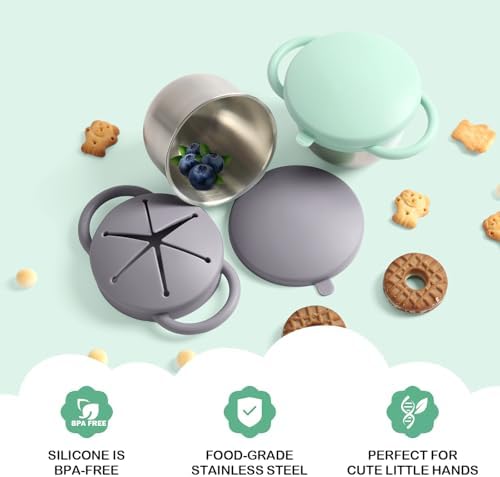 Daximo 2 Pack Snack Cups for Toddlers Spill Proof - Image 4