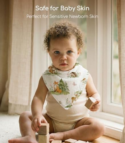 8 Pack Muslin Baby Bandana Bibs - Image 6