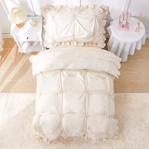 Princess Toddler Bedding Set for Girls, 4 Piece Ruffles Jacquard Embroidery - Image 3